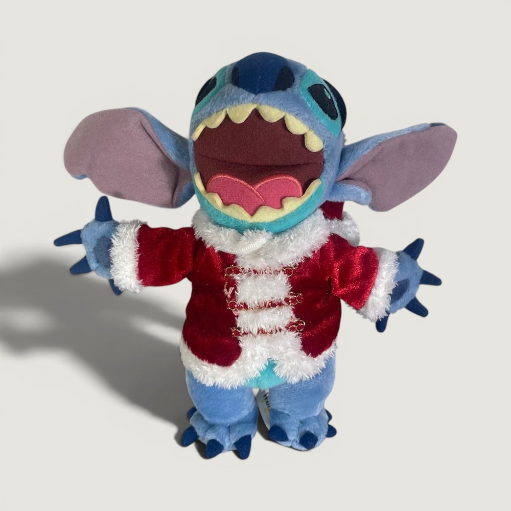 Disney Stitch Plush 2004 Happy Holidays Walt Disney World Santa Jacket Vintage